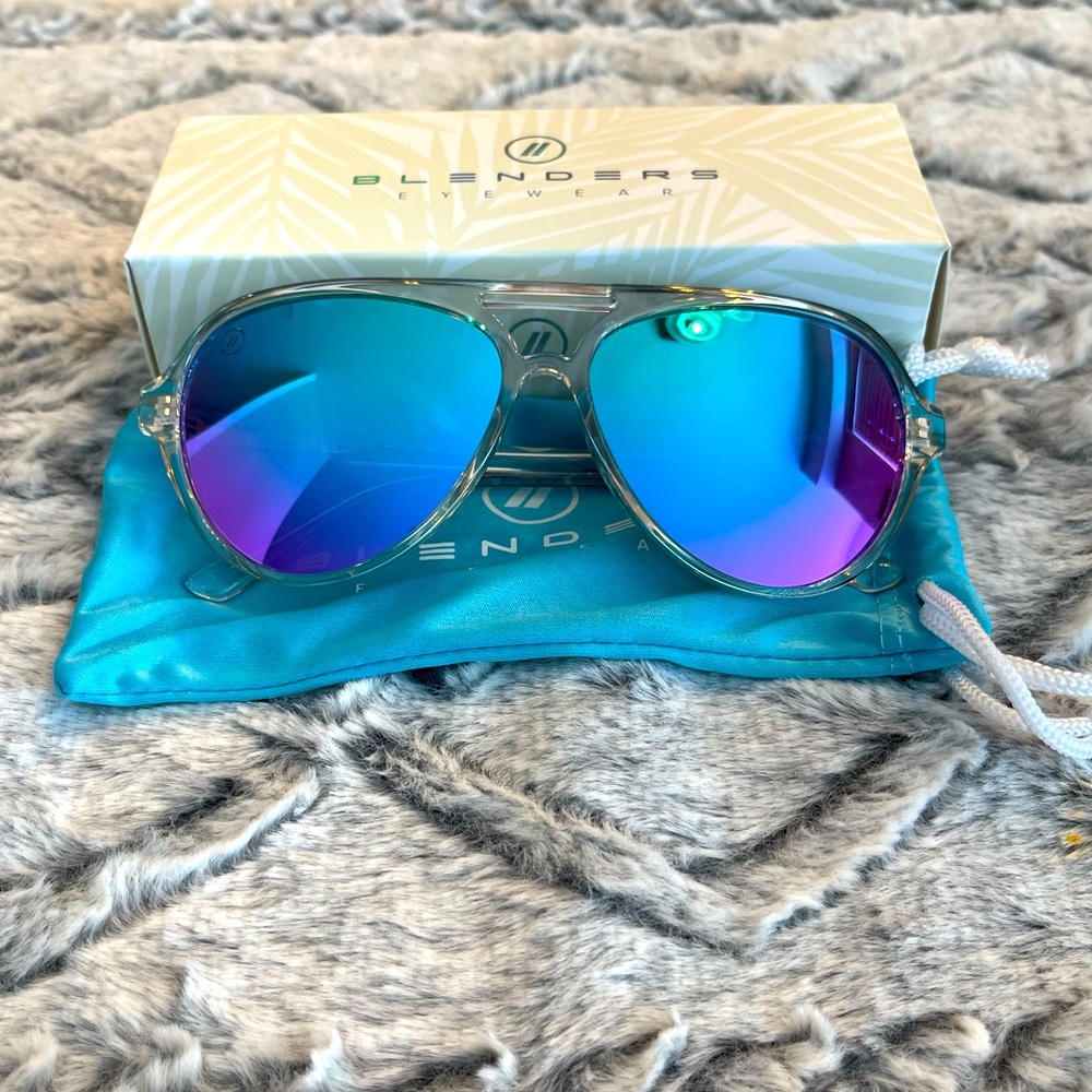 Blenders Crystal Orb Sunglasses in Crystal Blue NWT